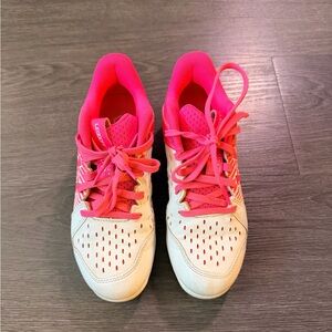 Under Armour Pink and White Softball Cleats